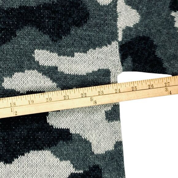 Lucky Brand Wool Blend Sweater Women XL Gray Black Camo Crewneck Hunter Pullover - Picture 10 of 16